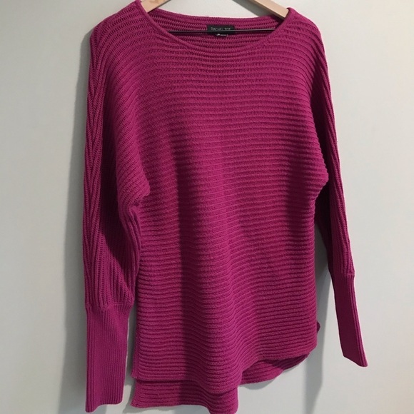 EUC Rachel Zoe Fuchsia Knit Drop Shoulder Sweater - Picture 2 of 9